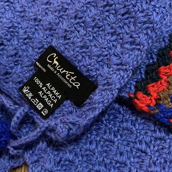 Peruvian hand knitted alpaca wool scarf - Picture 4 of 4